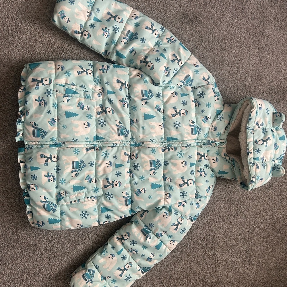 Gymboree Light Blue Kids Jacket with Snowman Print